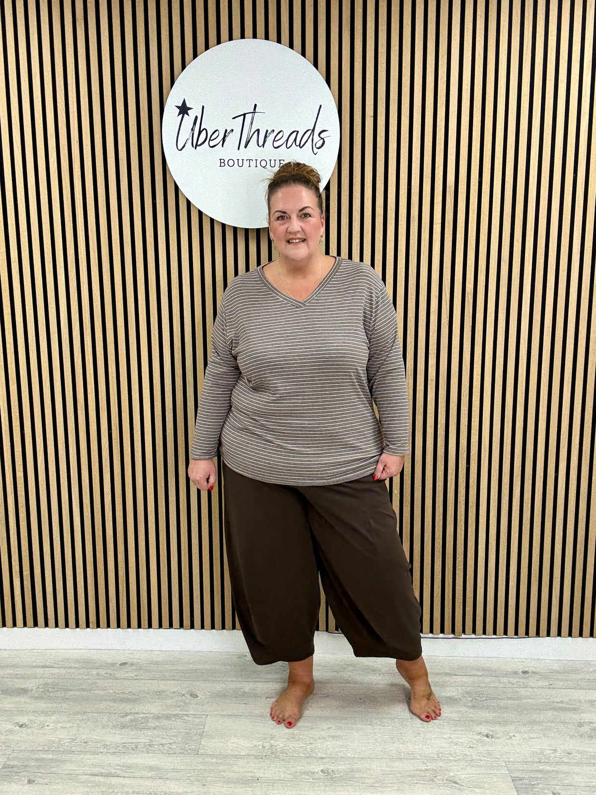 The Stripe Soft Knit (plus) - Taupe