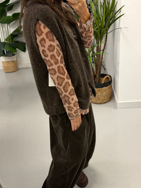 Shanghai Sleeveless Knit Chocolate  (Size 12-18)