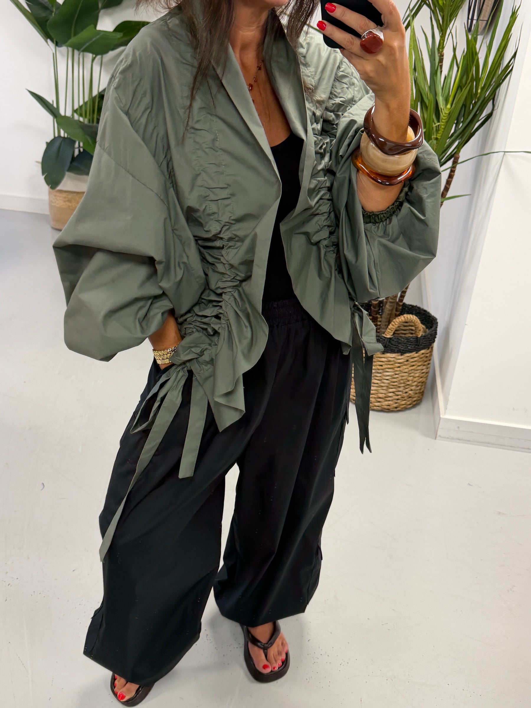 The Urban Ruched Jacket - Khaki