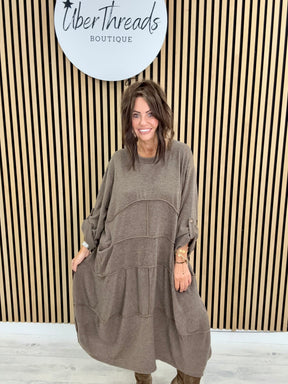 The Slouch Pocket Dress - Light Chocolate
