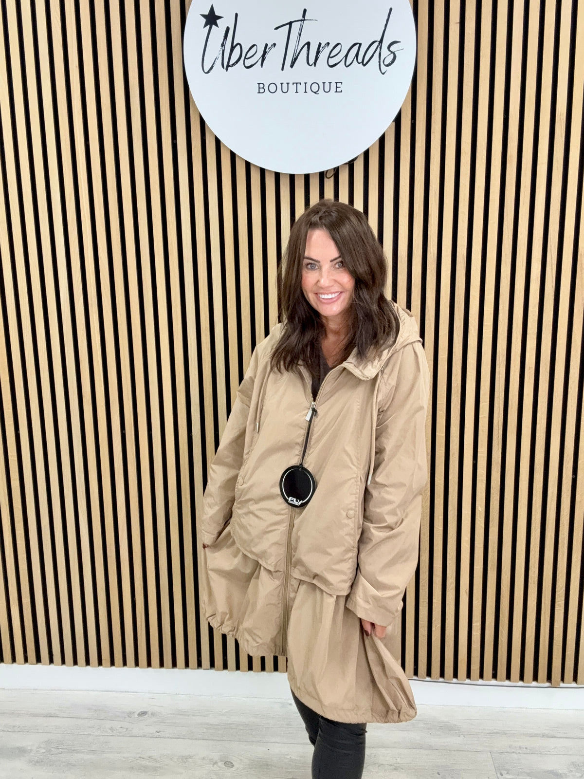 Fly Double Layer Hi Lo Jacket - Camel