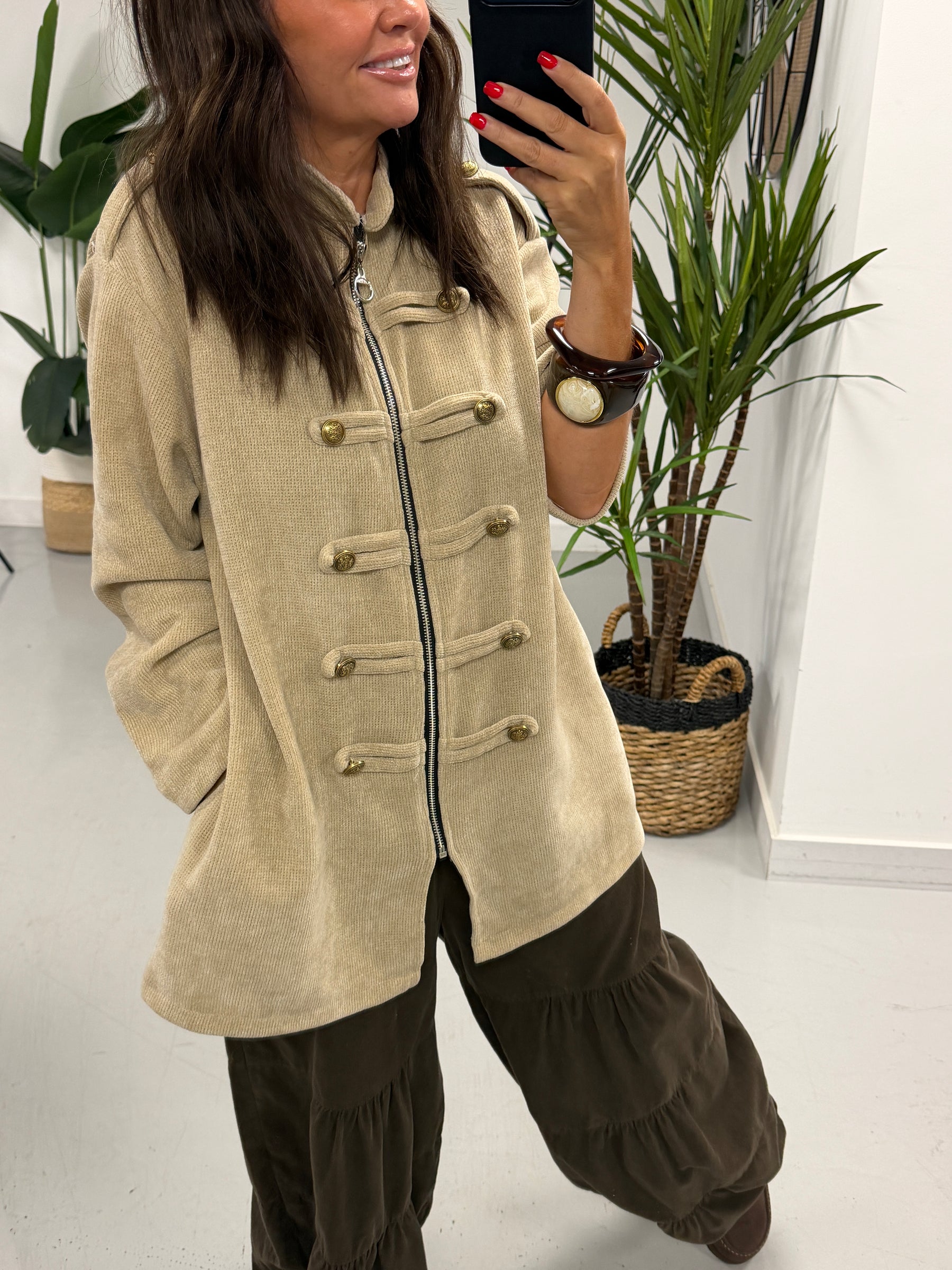 The Big Softie Zip Military Jacket - Cream