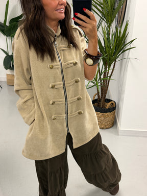 The Big Softie Zip Military Jacket - Cream
