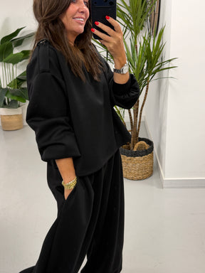 The Soft Touch Military Boxy Sweat - Black