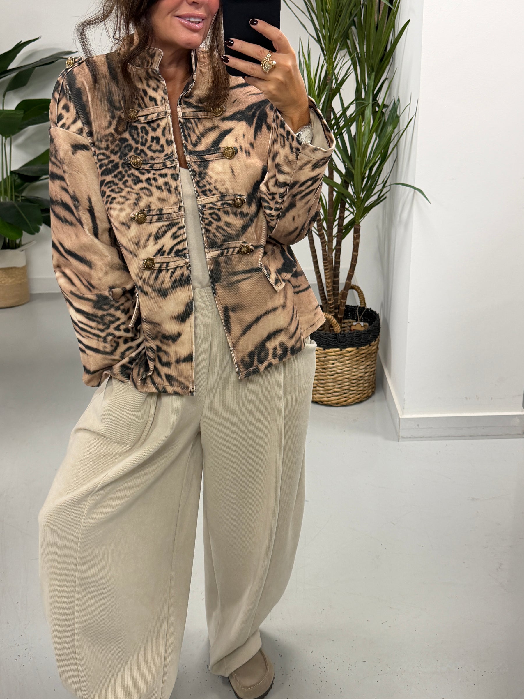 The Charleston Cord Pocket Barrel Trousers - Cream (Size 12-18)