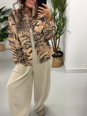 The Charleston Cord Pocket Barrel Trousers - Cream (Size 12-18)