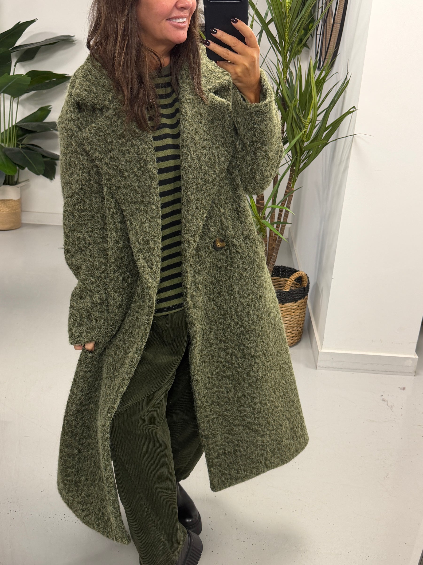 Dakota Boyfriend Coat  - Khaki