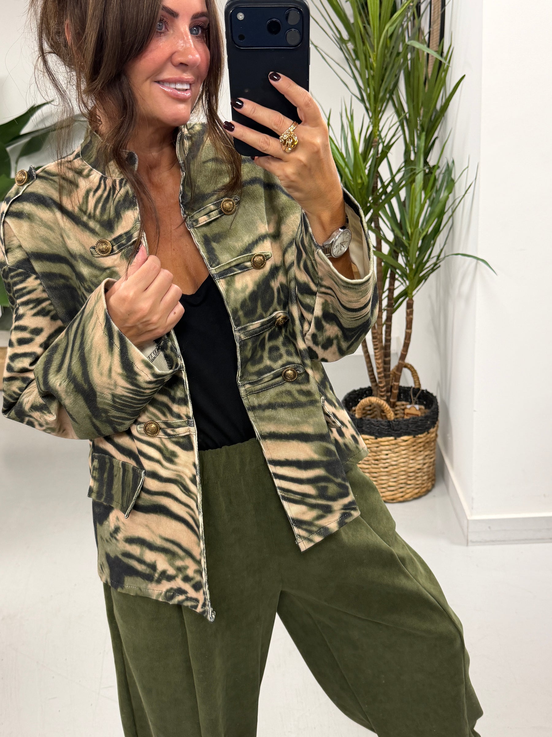 The Needlecord Military Jacket - Khaki (Size 12-16)