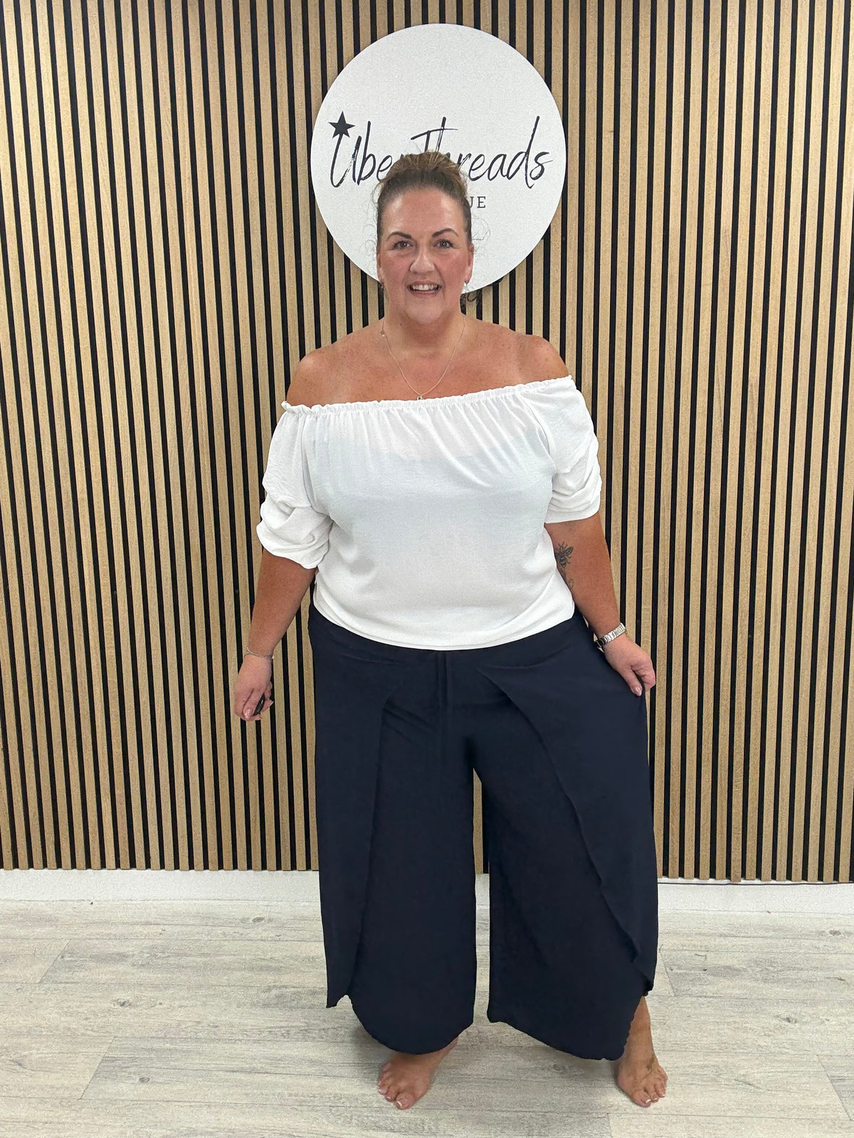 The Split Leg Palazzo - Classic Navy