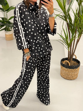 The Polka Stripe Jacket - Black