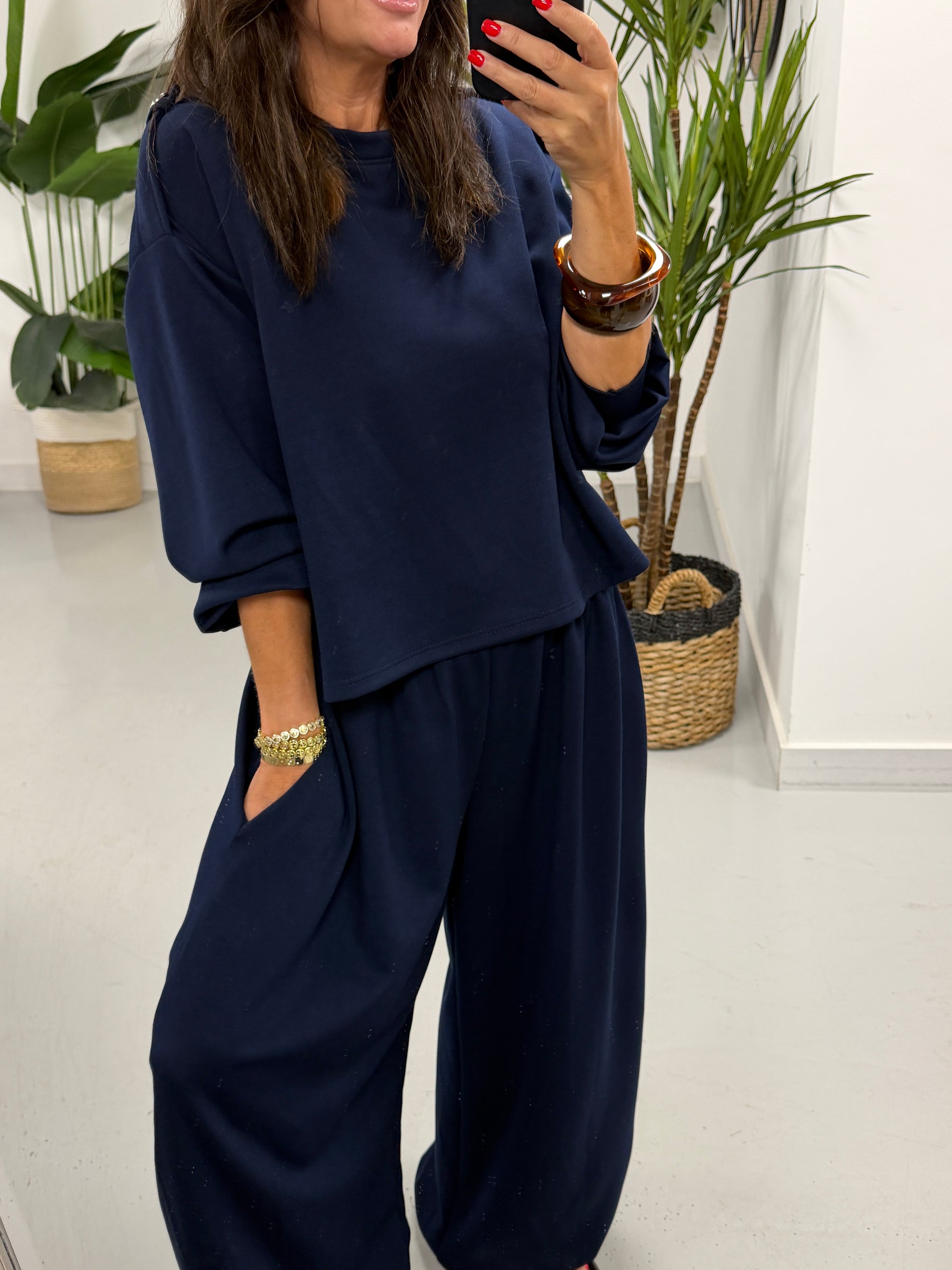 The Soft Touch Military Boxy Sweat - Navy Blue