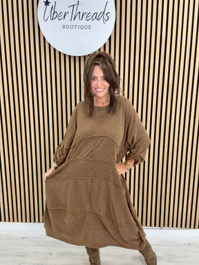 The Slouch Pocket Dress - Chocolate