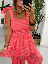 The Deluxe Gingham Peplum Top - Pink