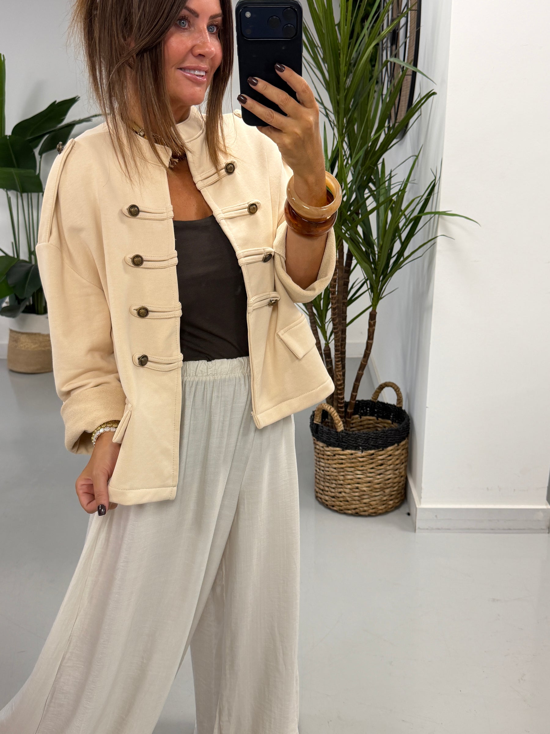 Zeta Otto Military Jacket - Cream