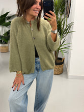 The Portobello Military Button Cardigan - Sage Green