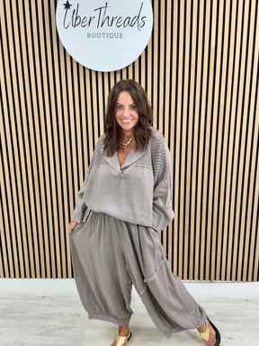 Sahara Linen Cocoon Trousers - Mocha