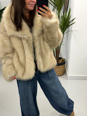 The Reversible PU/Faux Fur Jacket - Chocolate /Cream