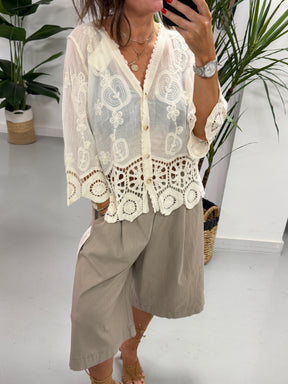 Belted Culotte Shorts - Mocha