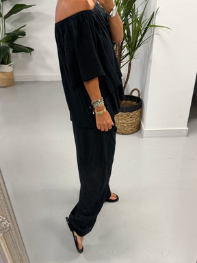 Sahara Bardot Tunic - Black