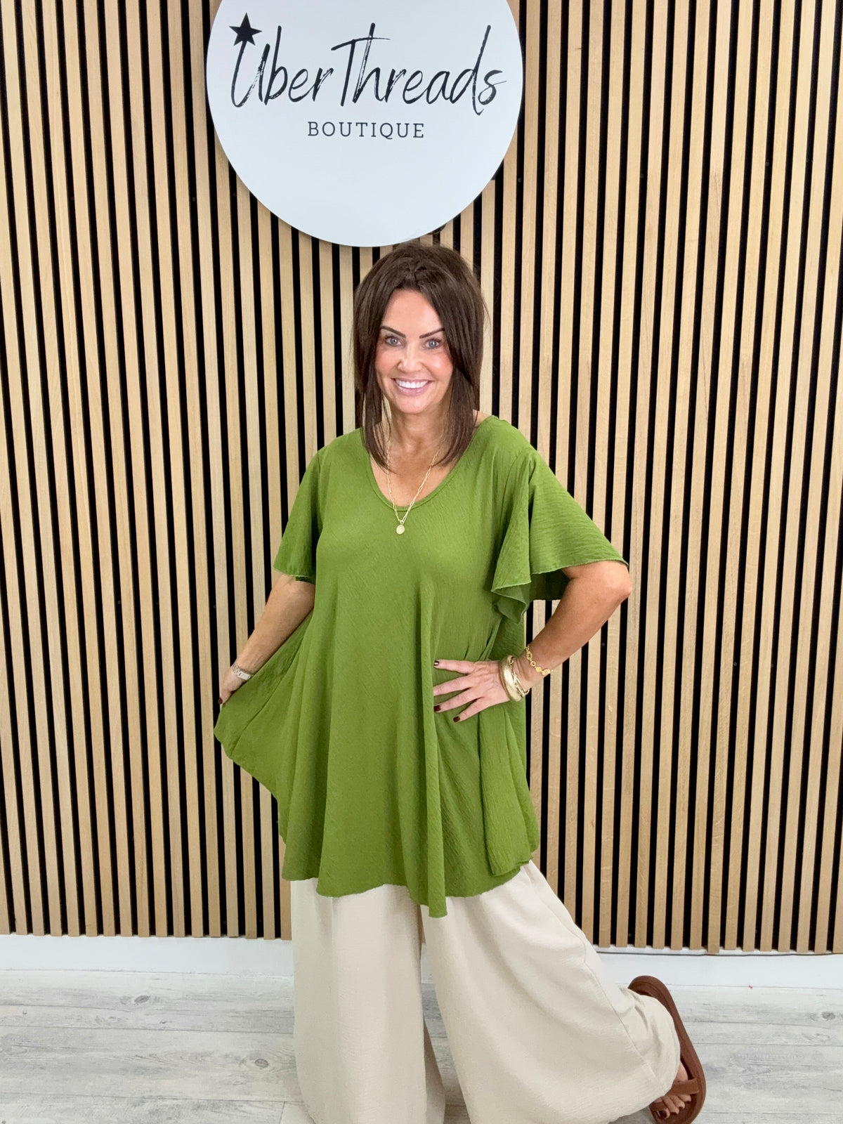 Heidi Swing Tunic - Olive Green