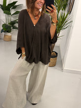 The Bali Linen One Button Tunic - Chocolate