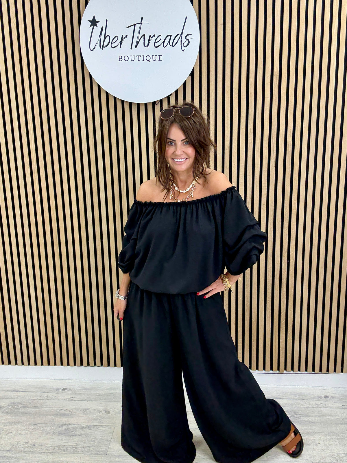The Wilton Wide Leg Trousers - Black