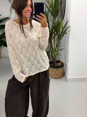 The Lace Mesh - Antique Cream  (Size 12-18)