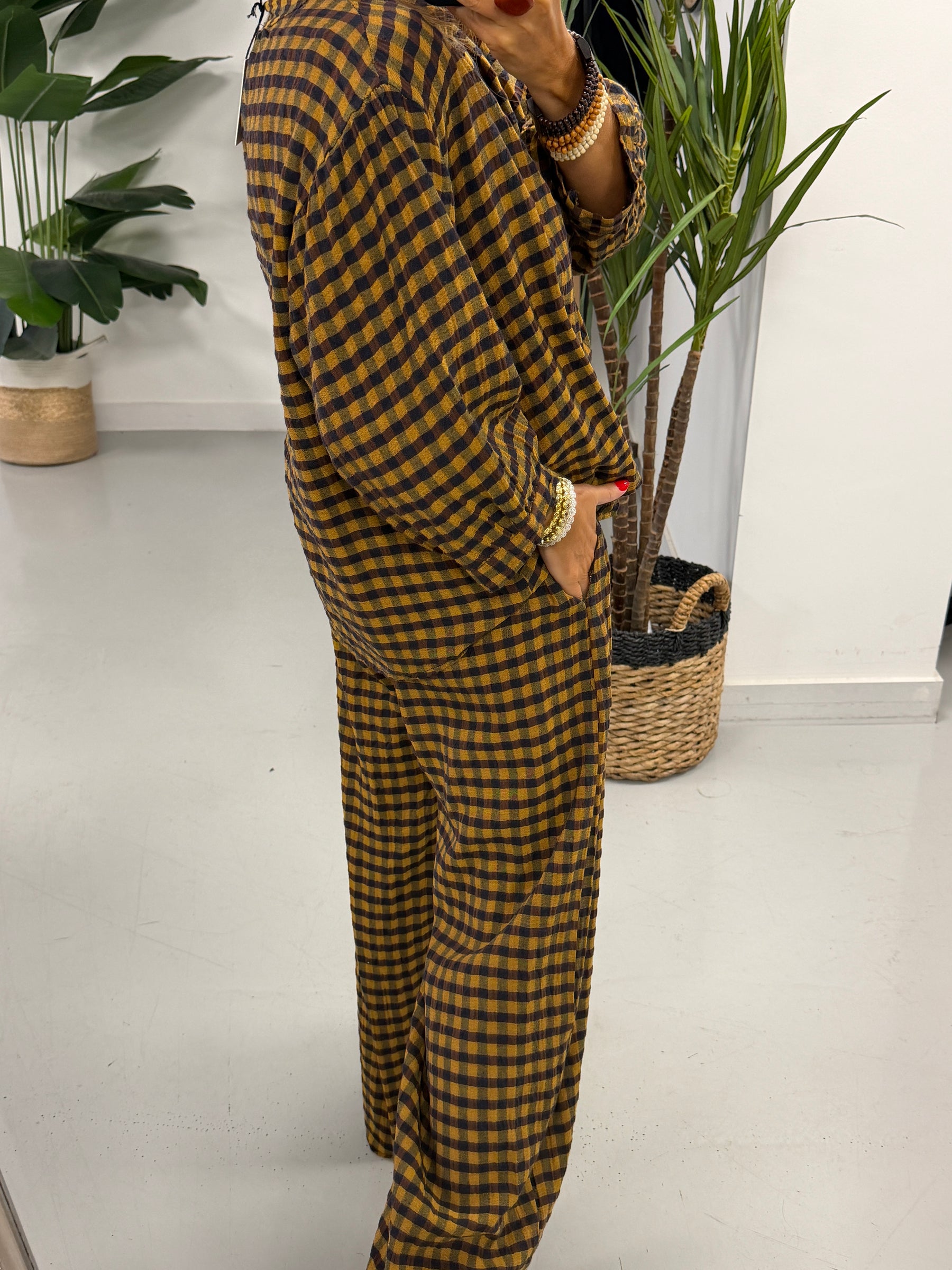 The Autumn Check Shirt - Mustard/Choc/Navy