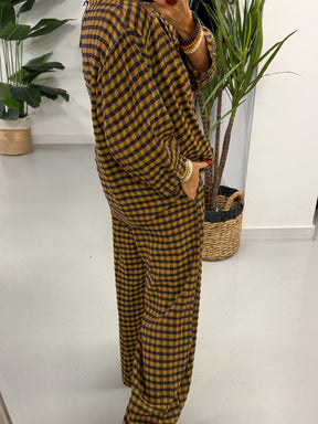 The Autumn Check Shirt - Mustard/Choc/Navy
