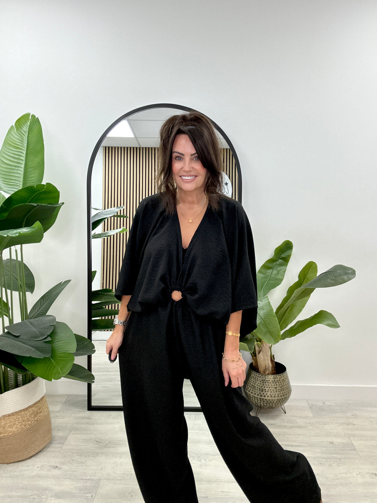The Cleopatra Wide Leg Jumpsuit - Black