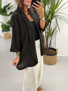 Crinkle Blazer - Black