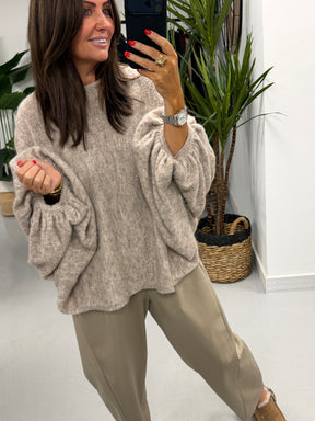 Zeta Otto Chunky Sleeve Knit - Oatmeal