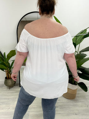 Madeira Bardot Top (plus) - White