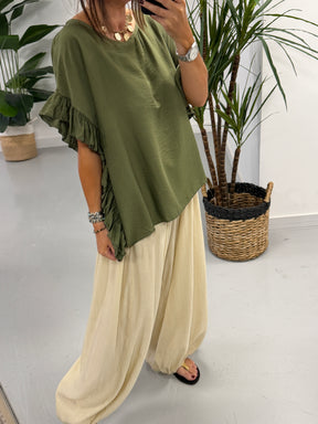 The Side Frill Tunic - Green