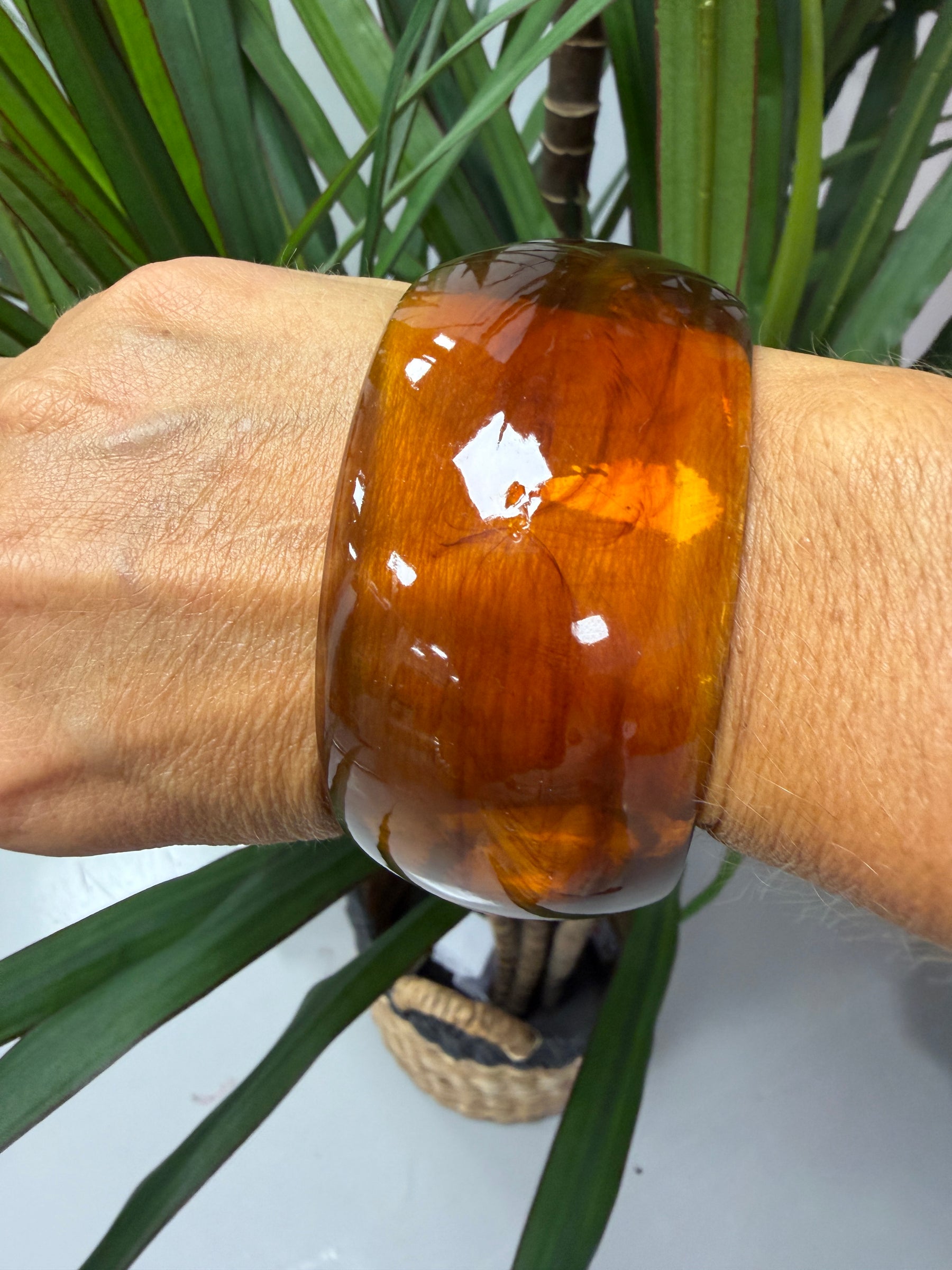 Thick Amber Bangle