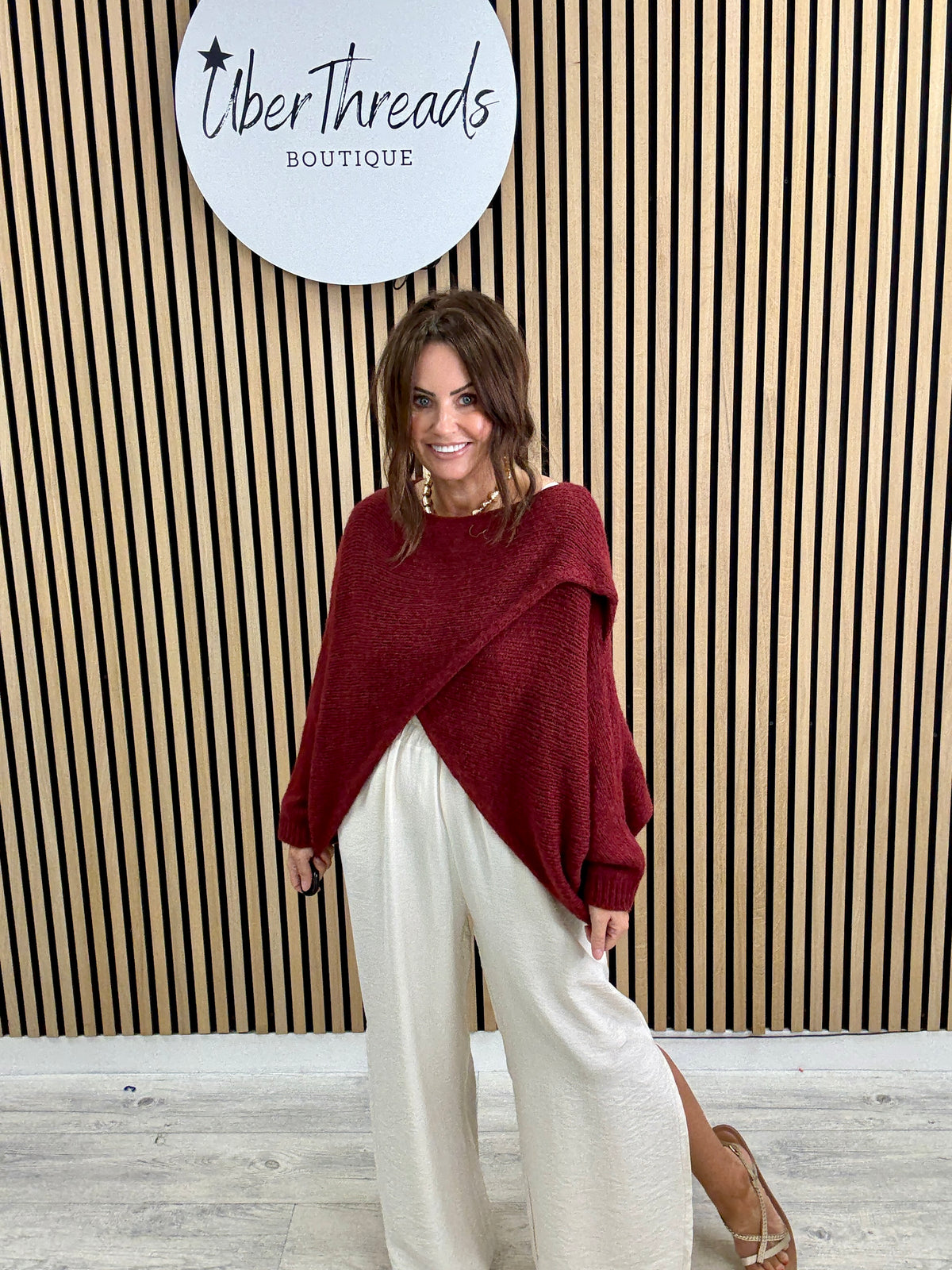 Thats A Wrap Cosy Knit - Mulberry