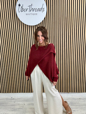 Thats A Wrap Cosy Knit - Mulberry