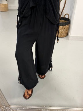 Ruched and Beaded Co-ord - Black