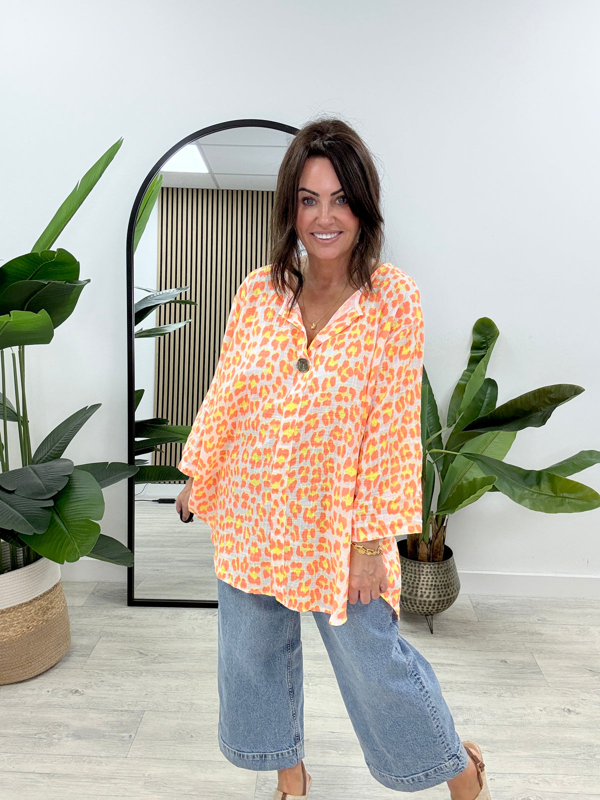 The Cotton Animal One Button - Orange/Lemon