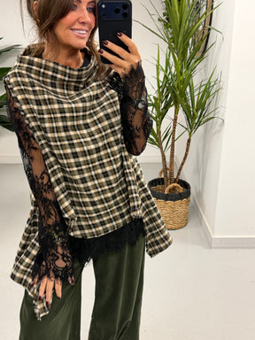 The Bailey Brushed Cotton Plaid Tank - Khaki (Size 10-16)
