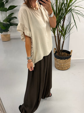The Side Frill Tunic - Cream