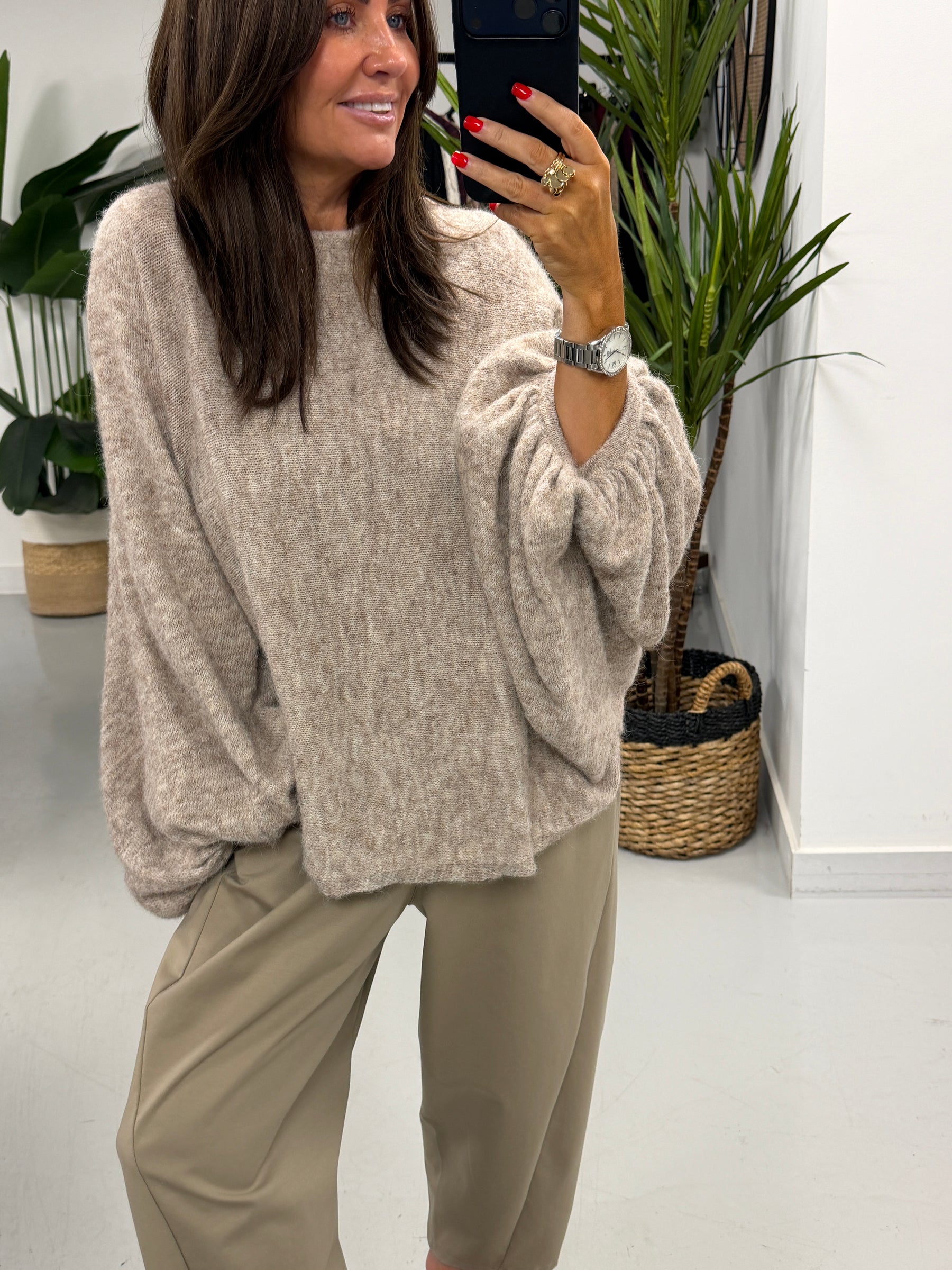 Zeta Otto Chunky Sleeve Knit - Oatmeal