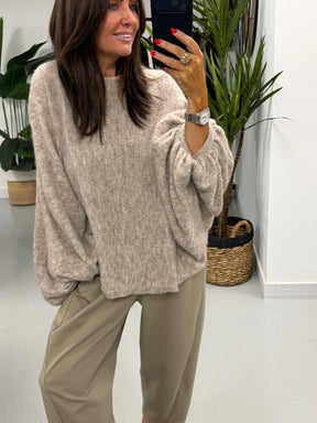Zeta Otto Chunky Sleeve Knit - Oatmeal