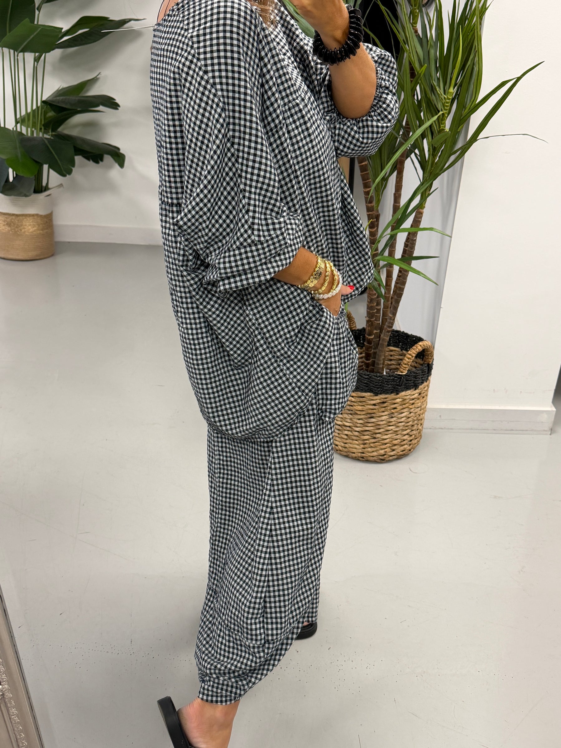 The Vichy Gingham Tunic - Black