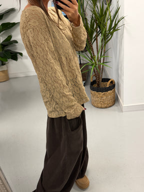 The Lace Mesh - Camel (Size 12-18)