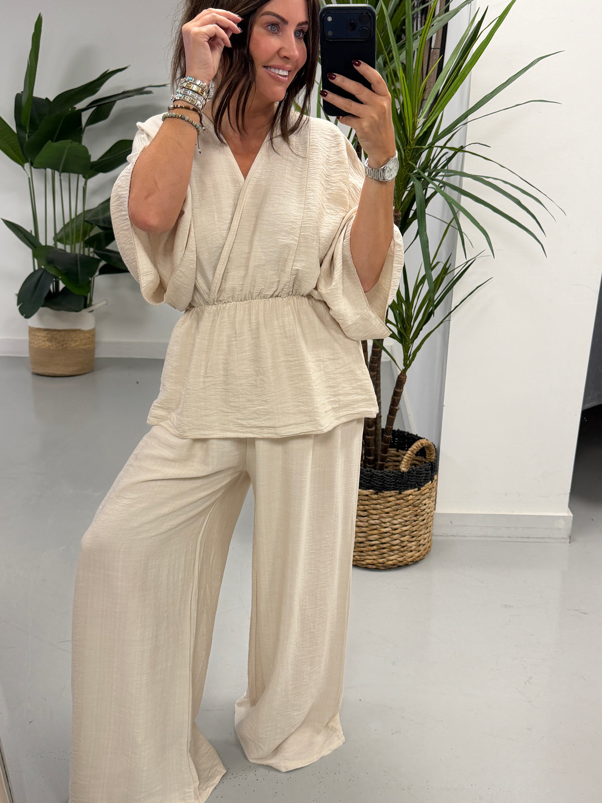 Madison Cross Over Co Ord - Cream