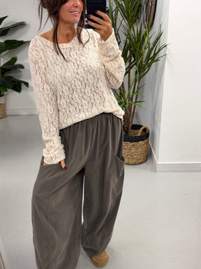 The Barrel Pocket Needlecord Joggers - Taupe (Size 10-18)