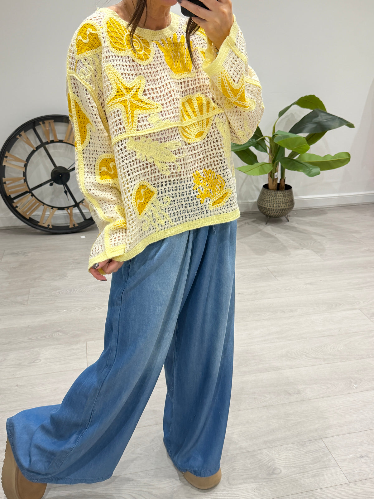 Sorrento Seashells Top - Lemon