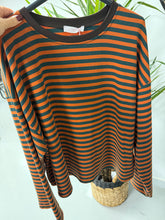 Sunset Stripe Boxy Sweat- Rust/Green (Size 12-16)