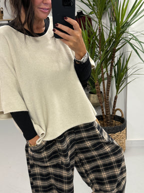 Gracie Crop Sleeve Knit - Stone